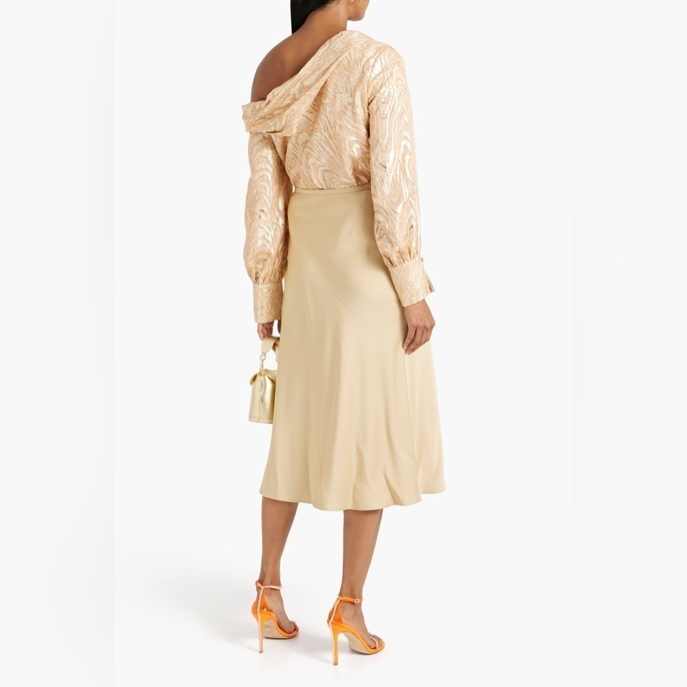 Jonathan Simkhai | Alice Moire abstract-print blouse One Shoulder Top Size XS - Picture 4 of 7